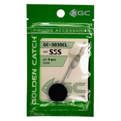 Стопор для поплавця, прозорий, GC, 3035CL, 9шт/уп, розмір SSS